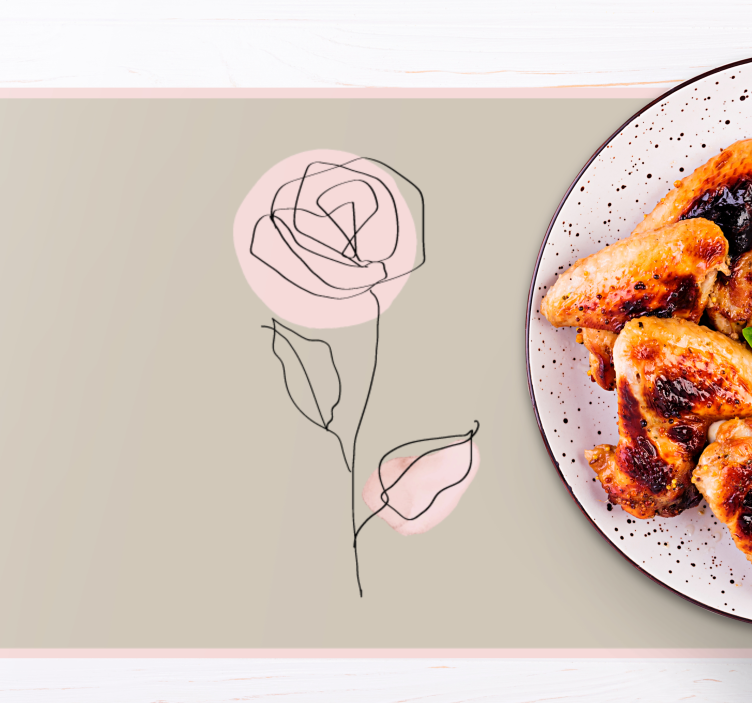 Tischset modern elegante rosenumrandung - TenStickers