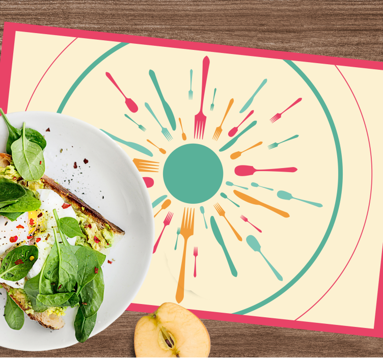 Tischset modern farbenfroher besteckspritzer - TenStickers