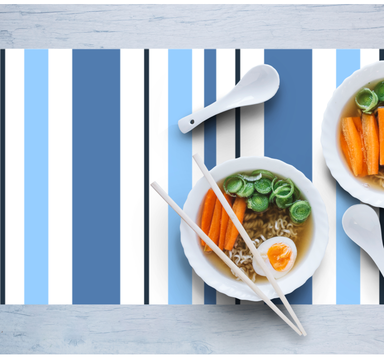 Tischset modern gestreift in blau - TenStickers