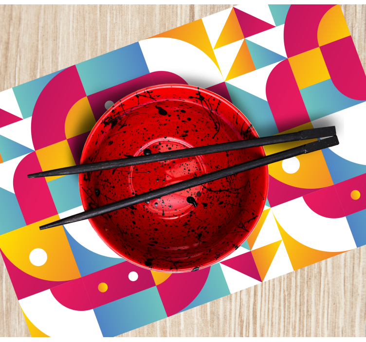 Tischset modern mit auffälligen geometrischen mustern - TenStickers