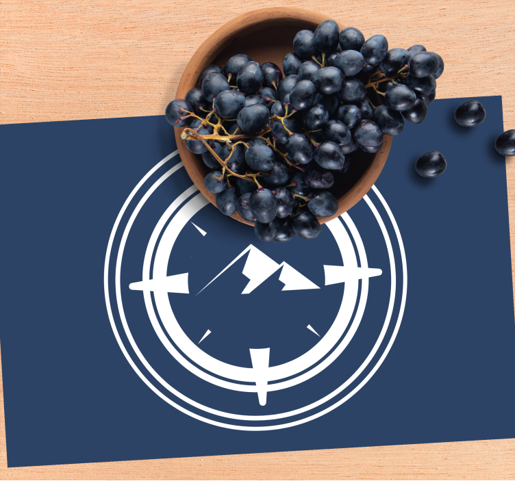 Tischset modern mit bergkompass grafik - TenStickers