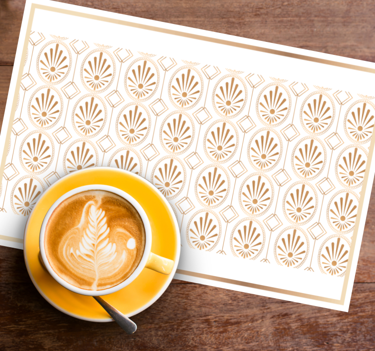 Tischset modern mit elegantem blattelement - TenStickers