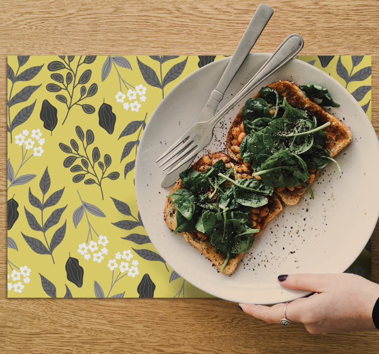 Tischset modern mit floralem gelben muster - TenStickers