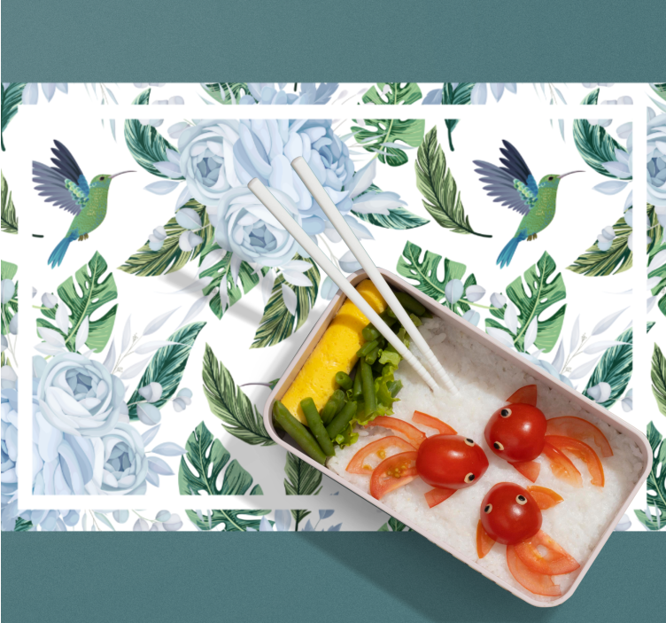 Tischset modern mit floralem kolibri-muster - TenStickers