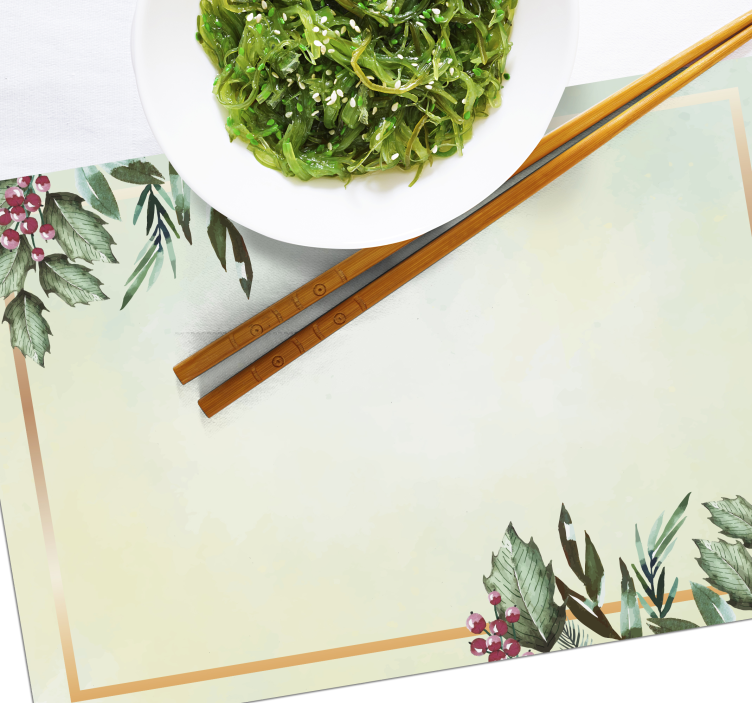 Tischset modern mit floralem minimalistischen design - TenStickers