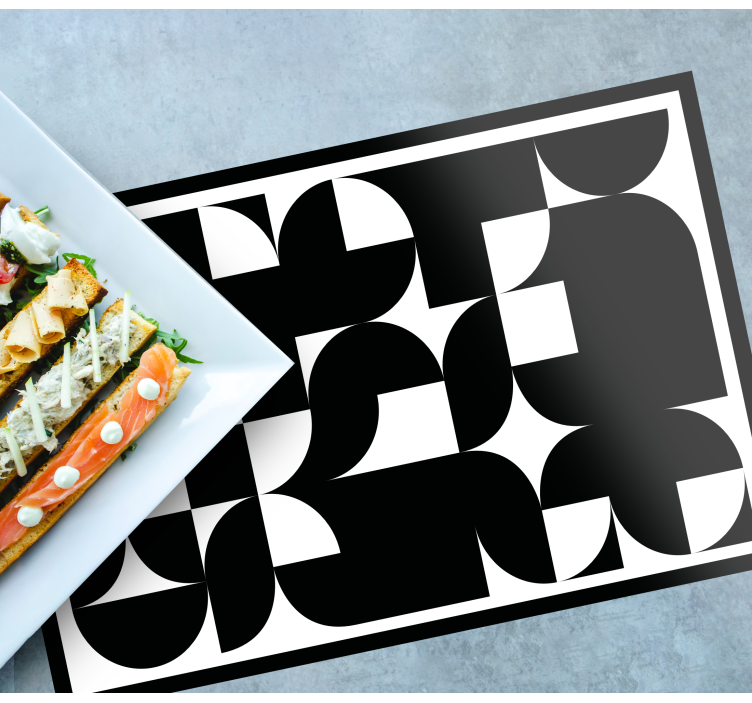 Tischset modern mit geometrischem schwarzen muster - TenStickers