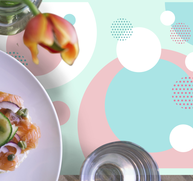 Tischset modern mit geometrischen farbblöcken - TenStickers