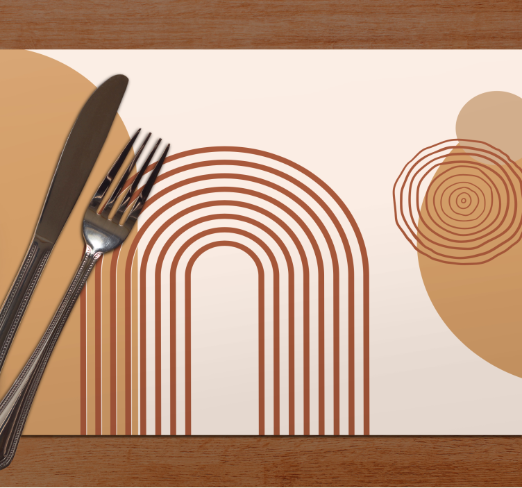 Tischset modern mit geschichteten kurvenformen - TenStickers