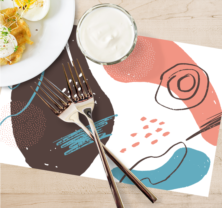 Tischset modern mit lebendigen abstrakten formen - TenStickers