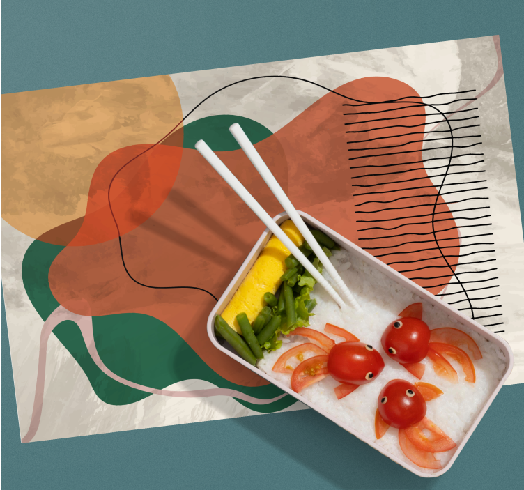 Tischset modern mit lebhaften abstrakten formen - TenStickers