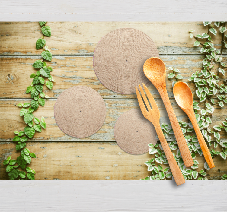 Tischset modern mit natürlichem untersetzer-set - TenStickers