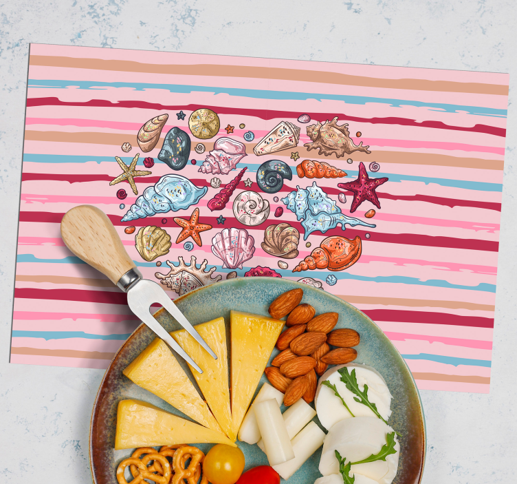 Tischset modern muschelherz-muster - TenStickers