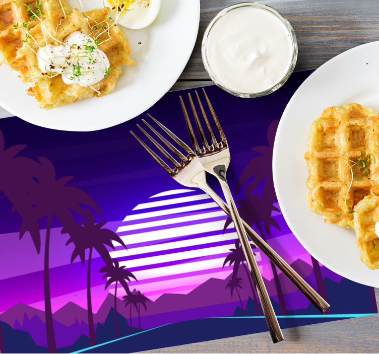 Tischset modern tropische sonnenuntergangslandschaft - TenStickers