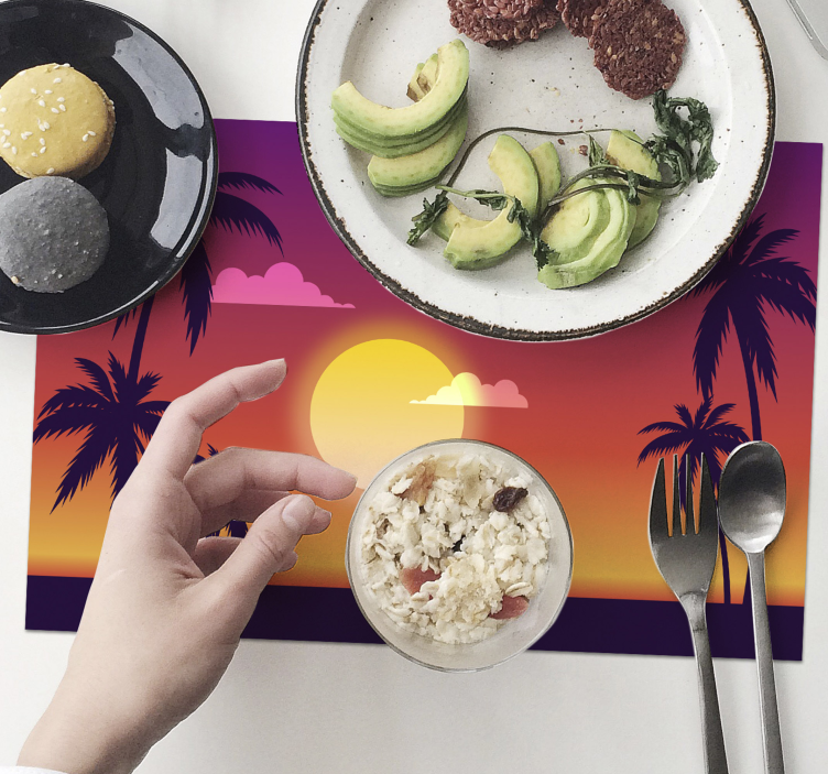 Tischset modern tropischer sonnenuntergang - TenStickers