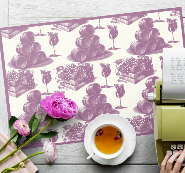 Tischset modern weinfass stapel - TenStickers