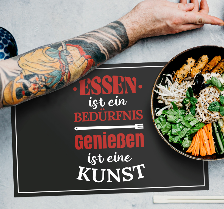 Tischset rechteckig Essen ist ein Bedürfnis - TenStickers