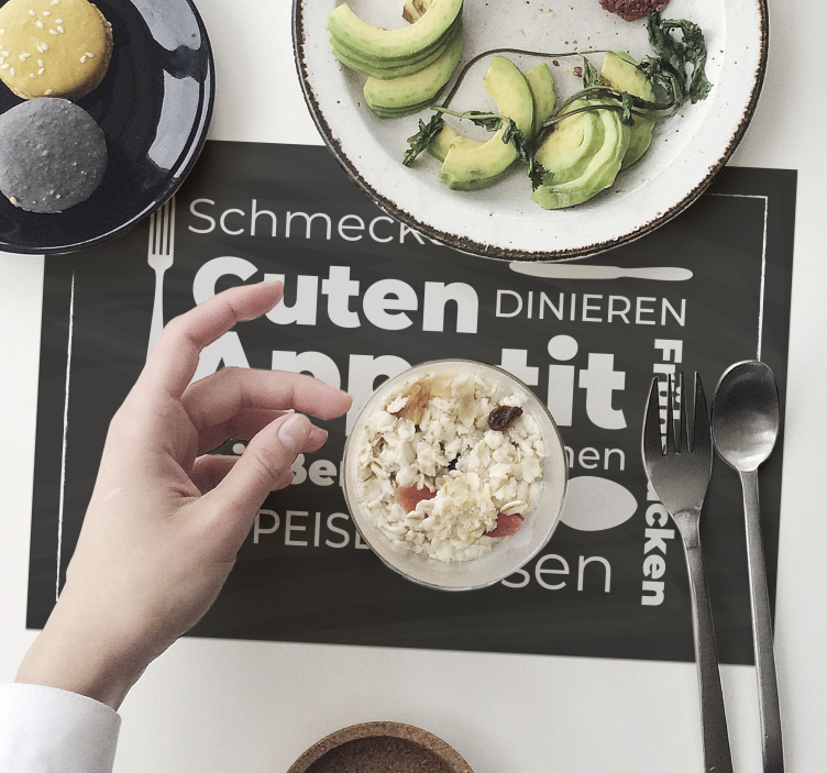 Tischset rechteckig Guten Appetit Text - TenStickers