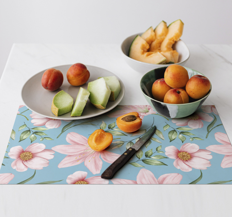 Tischset rechteckig Romantisches Blumenmuster - TenStickers