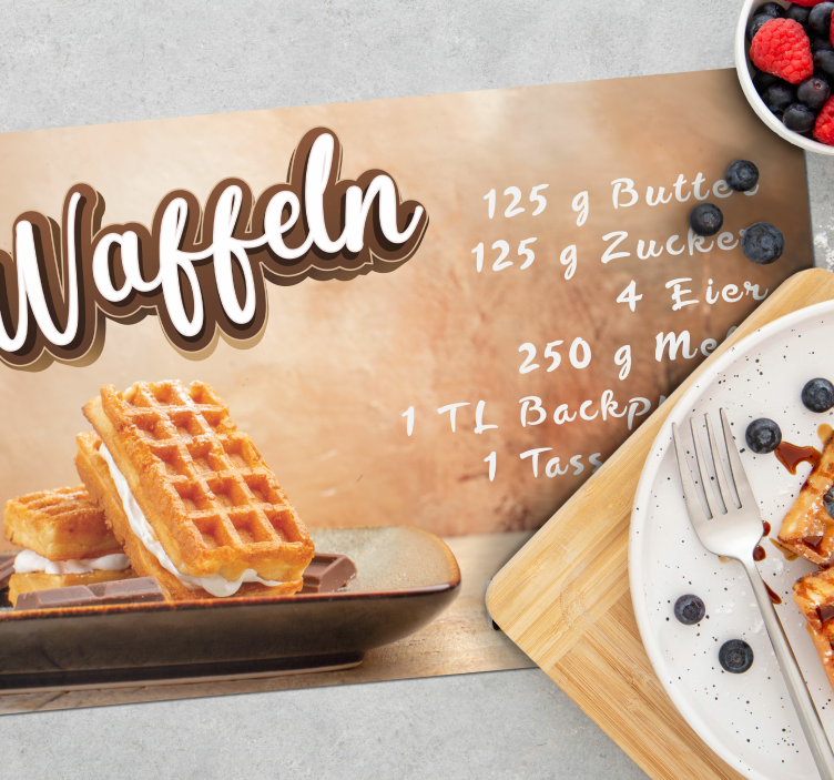 Tischset rechteckig Waffel Rezept - TenStickers