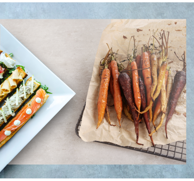 Tischset restaurant mit gerösteten bunten karotten - TenStickers