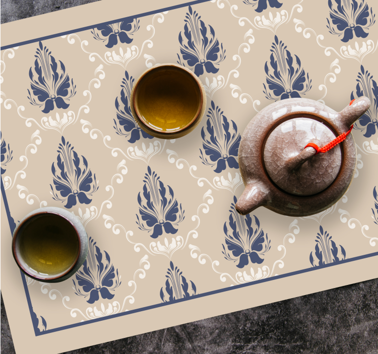 Tischset textur anmutiges blattdesign - TenStickers