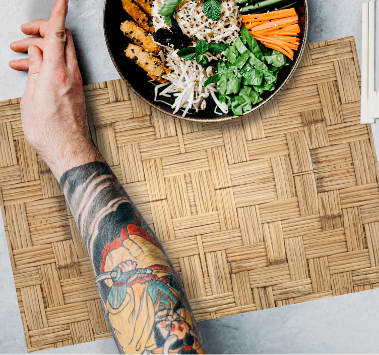 Tischset textur aus geflochtenem bambus - TenStickers