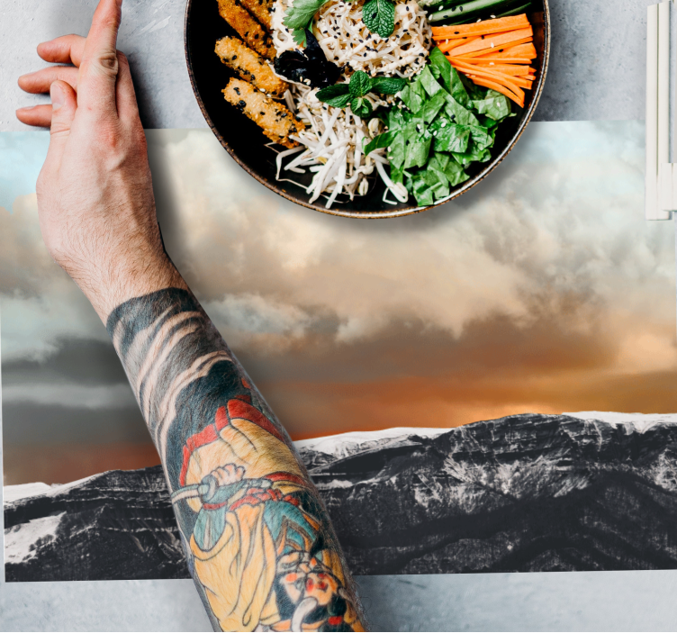 Tischset textur berg sonnenuntergang horizont - TenStickers