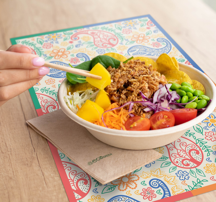 Tischset textur bunter paisleydruck - TenStickers