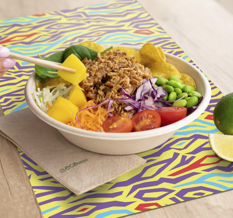 Tischset textur buntes abstraktes muster - TenStickers