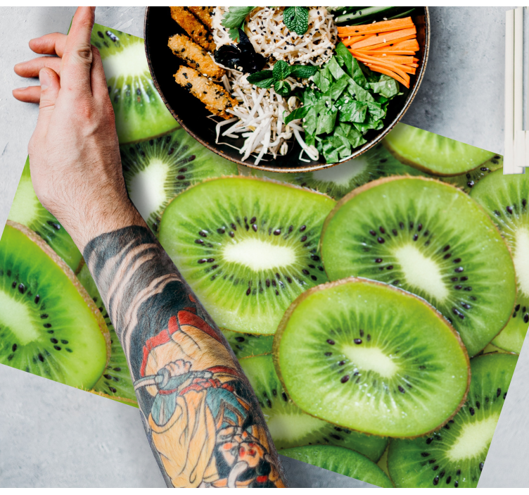 Tischset textur frische kiwi scheiben - TenStickers