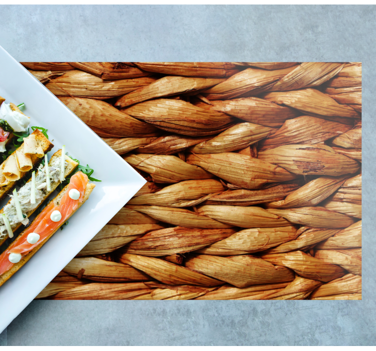 Tischset textur geflochtene naturmatte - TenStickers