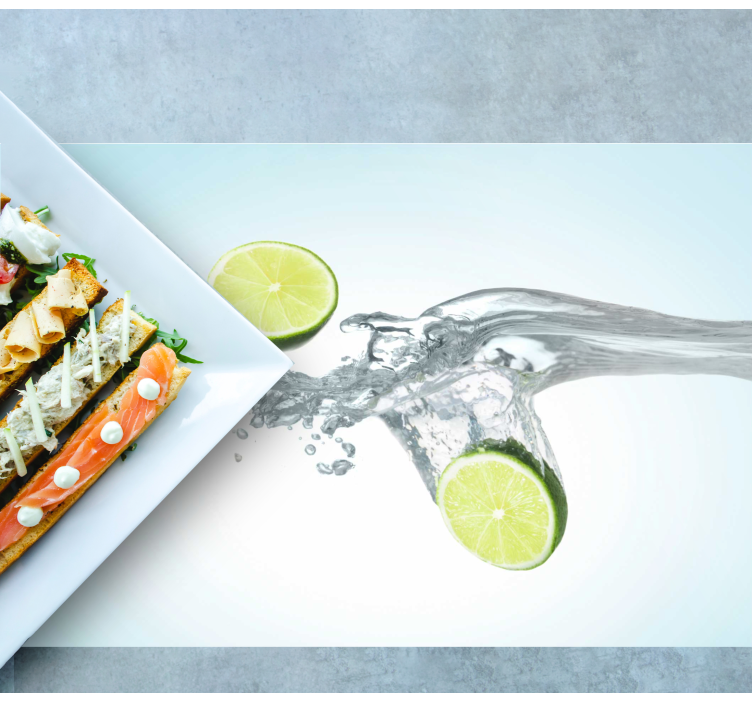 Tischset textur geschnittene limetten splash - TenStickers