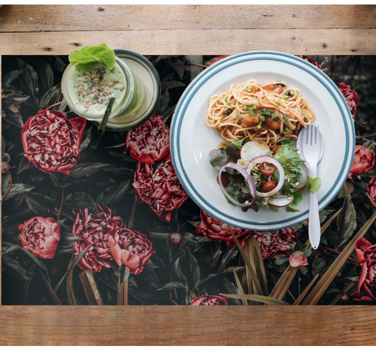 Tischset textur lebhaftes blumendesign - TenStickers