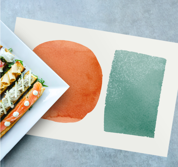 Tischset textur mit abstrakten farbklecksen - TenStickers