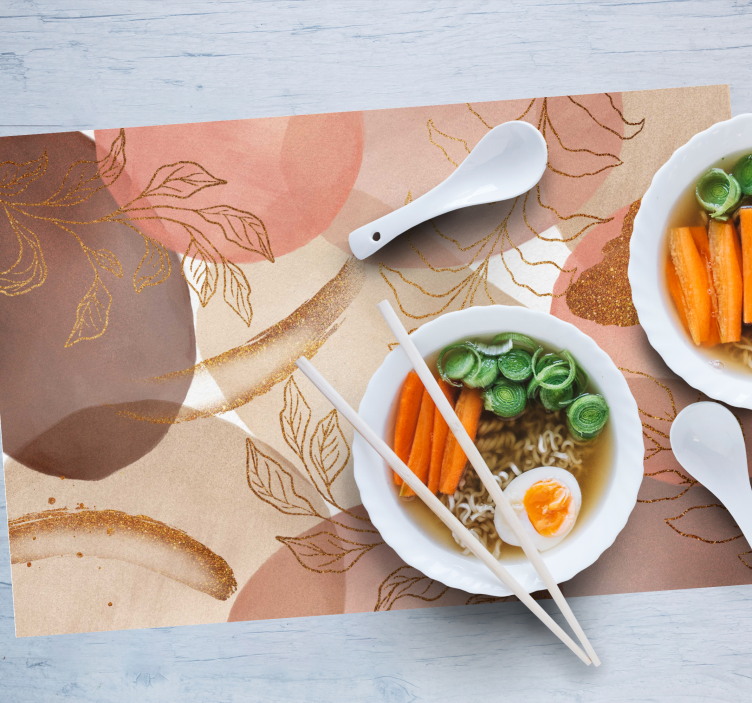 Tischset textur mit anmutigen blattmotiven - TenStickers