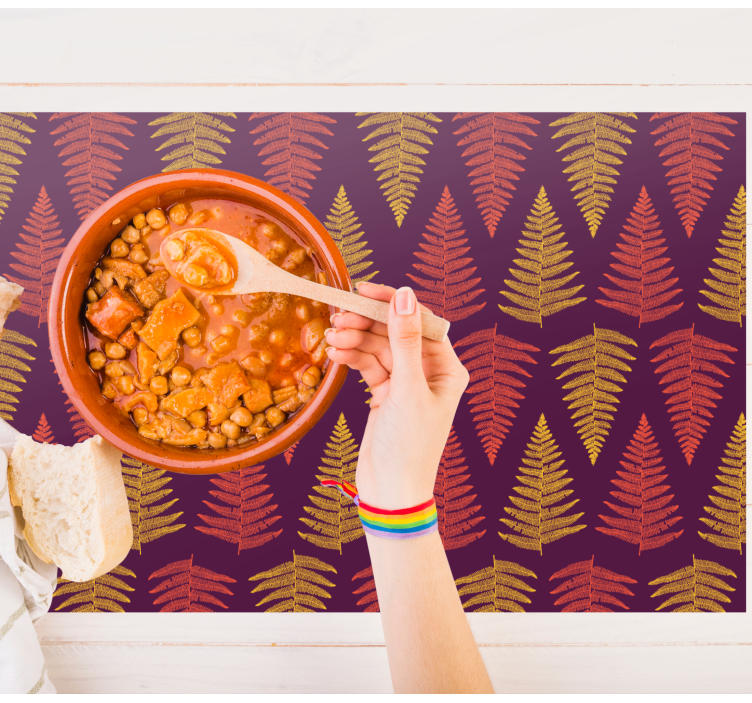 Tischset textur mit blättermuster hintergrund - TenStickers