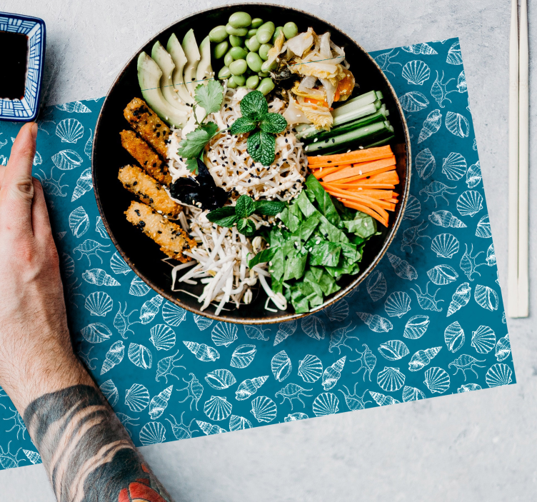 Tischset textur mit blättermuster oberfläche - TenStickers