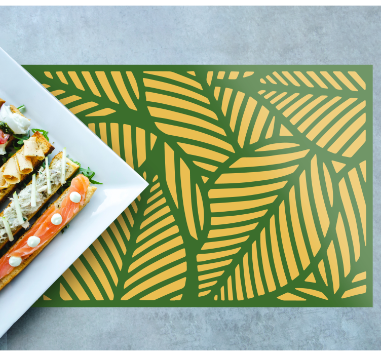 Tischset textur mit blattmuster overlay - TenStickers