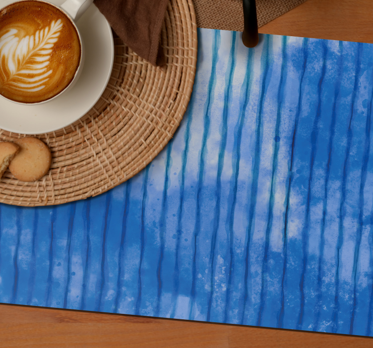 Tischset textur mit blauen streifenmuster - TenStickers