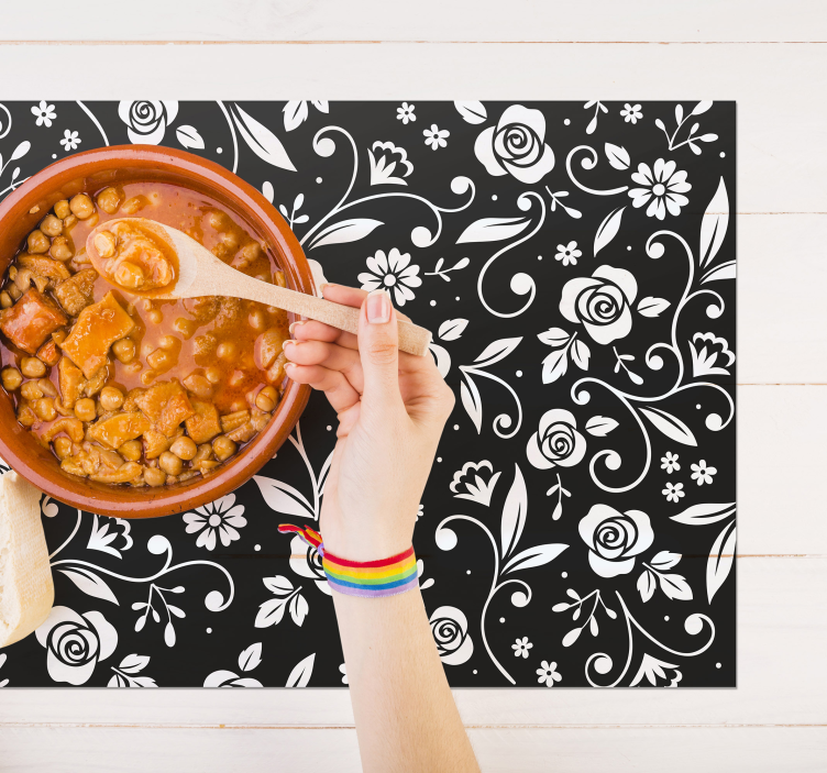 Tischset textur mit botanischem motiv - TenStickers