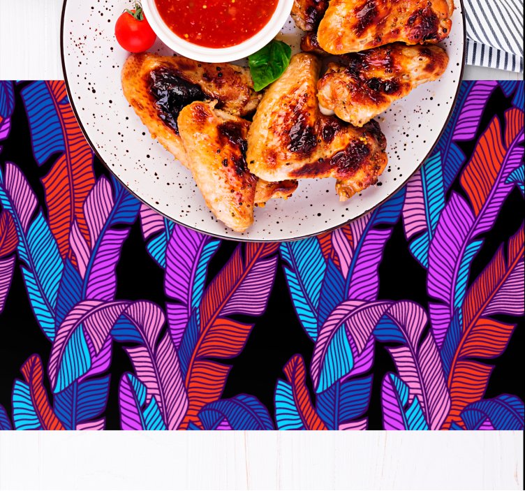 Tischset textur mit bunten blättern - TenStickers