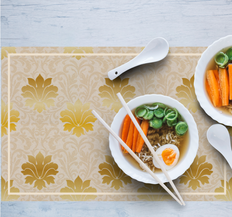 Tischset textur mit elegantem blumenmuster - TenStickers