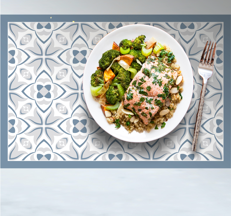 Tischset textur mit filigranem blumenelement - TenStickers