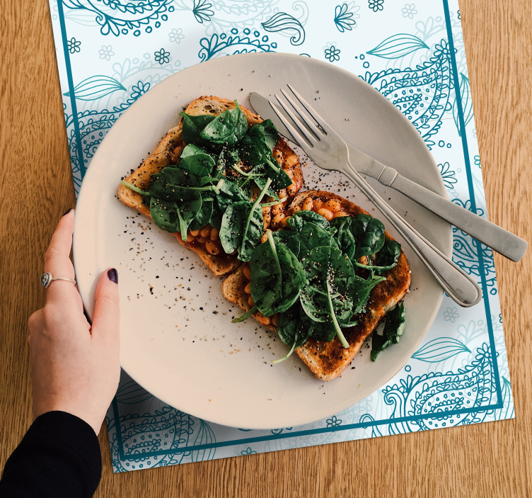 Tischset textur mit filigranem blumenmuster - TenStickers