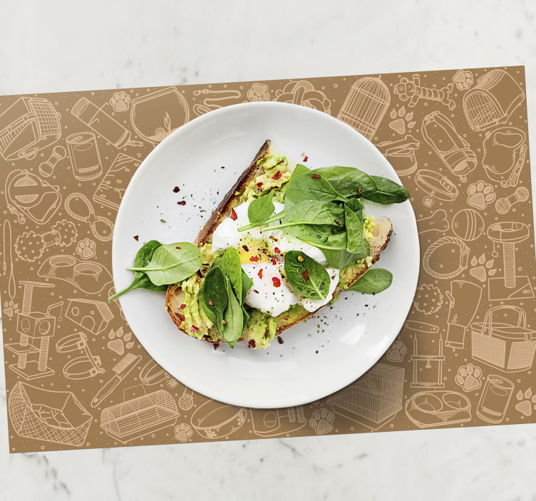 Tischset textur mit filigranen küchenelementen - TenStickers