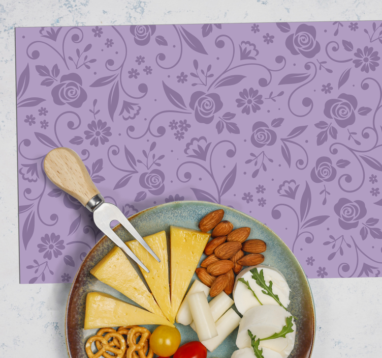 Tischset textur mit floralem lila muster - TenStickers