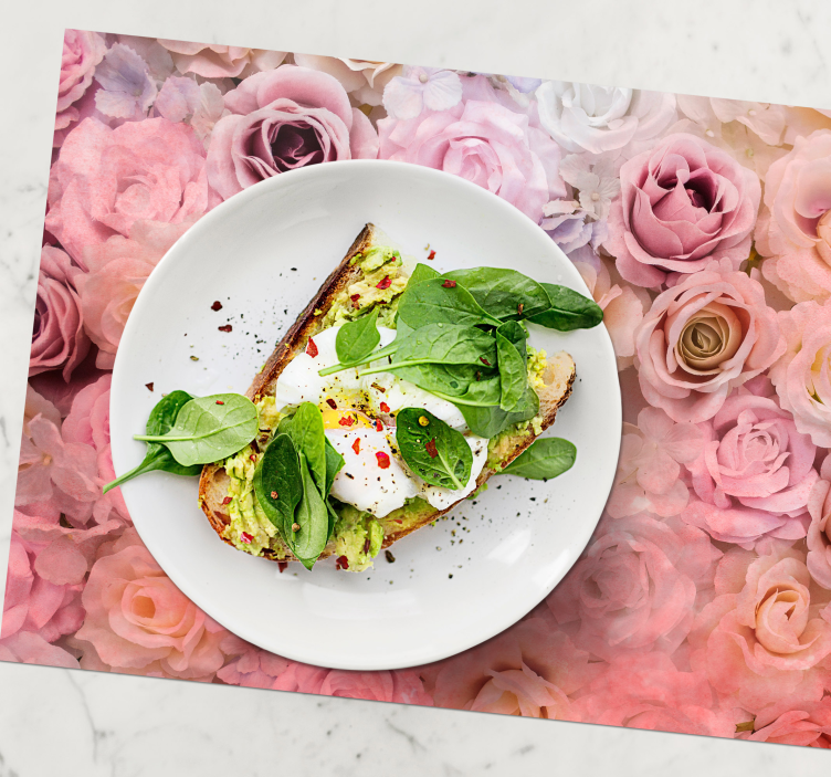 Tischset textur mit floralem rosenmuster - TenStickers