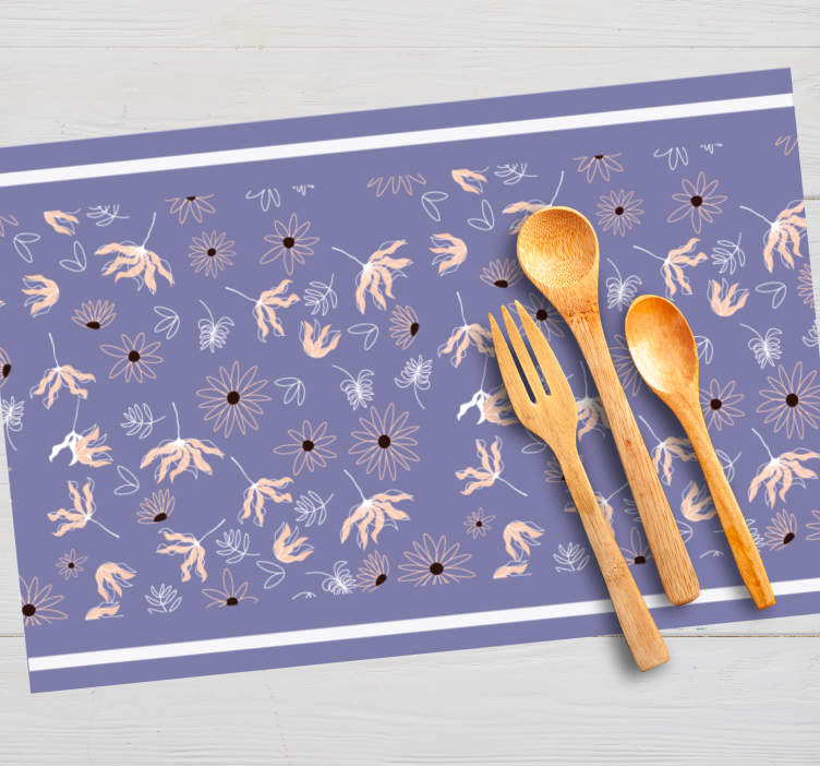 Tischset textur mit floralen mustern - TenStickers