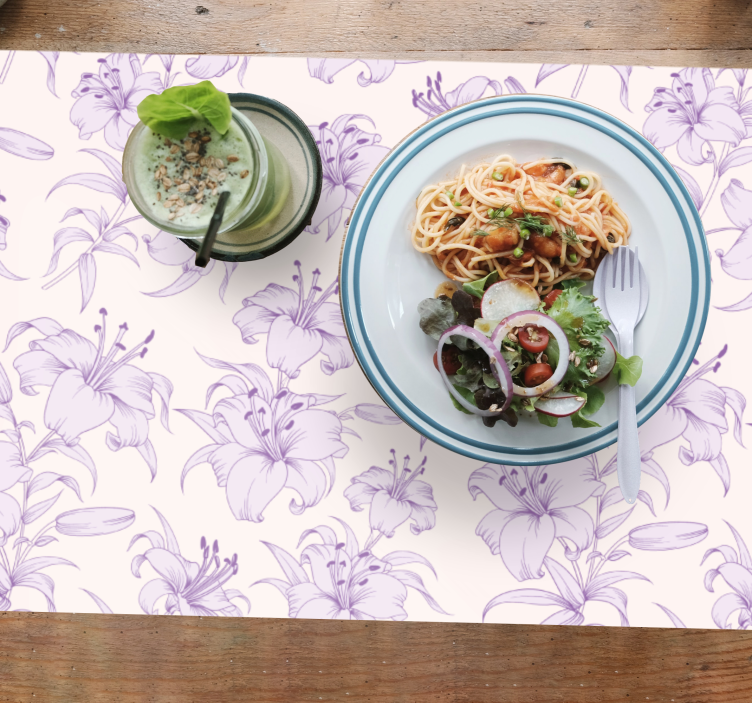 Tischset textur mit lilienblütenmuster - TenStickers