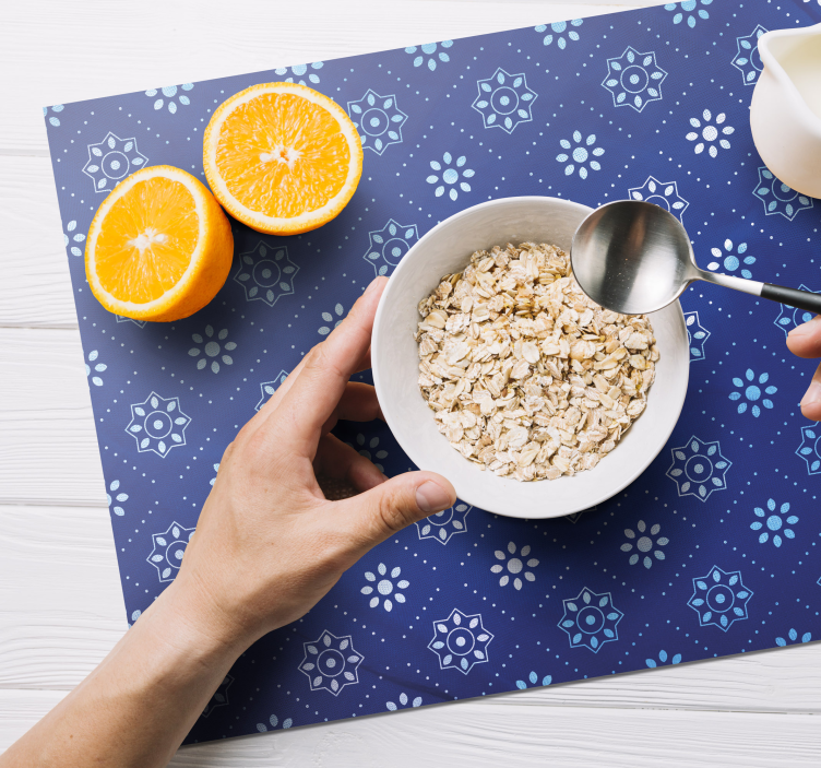 Tischset textur mit marineblauem muster - TenStickers